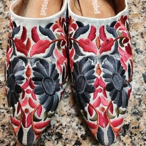 Jeffery Campbell Cava Embroidered Boho Floral Loafer Flats 7.5